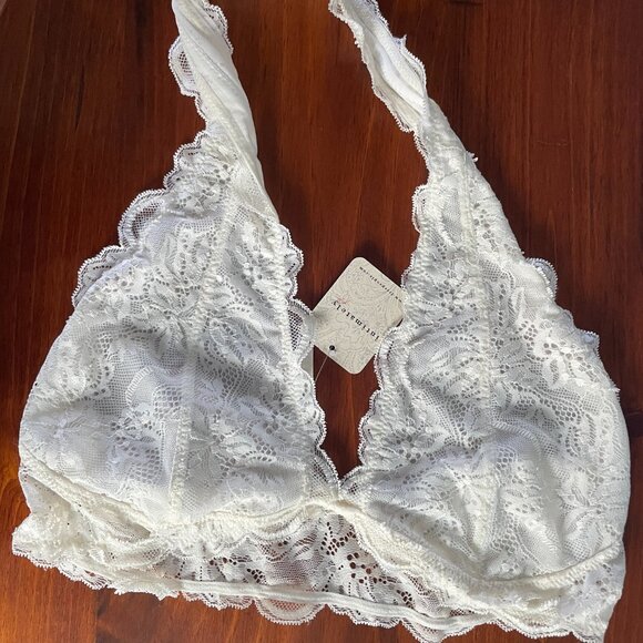 Free People Intimately Halter Lace Bralette Bundle of 2 Medium Black & White NWT - Picture 8 of 12